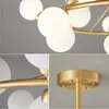 Lustres Nordic LED Acrílico Bola Iluminação de Teto Preto Ouro Cobre Pendurado Lâmpada para Sala de Jantar Quarto G9 Lâmpada Luz