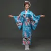 Etniska kläder röda vintage japanska damer kimono badklänning kvinnors faux siden yukata med obi performance dance klänning cosplay h0029 230331