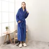 Men's Sleepwear Couple Autumn Winter Kimono Bath Gown Thicken Flannel Home Dressing Loose Shower Robes Women Big Size Loungewear