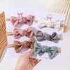 ヘアアクセサリー3PC/セットベビーソフトヘッドバンドセットパーソナライズされたツイストナイロンヘッドバンドソリッドカラー弾性幼児