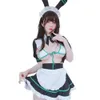 Ани аниме Nekopara Cinnamon Bunny для девочек, униформа горничной, косплей, женский кролик, официант, слуга, темпераментные наряды, популярные костюмы для косплея