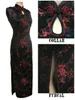 Casual Dresses Black-Red Traditional Chinese Dress Women's Satin Long Halter Cheongsam Qipao Mujere Vestido Flower Size S M L XL XXL XXXL J3035 230331