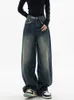 Jeans Femme Baggy Femmes Taille Haute Denim Pantalon Large Jambe Pantalon De Rue Lavé Vintage Bleu Lâche Y2k Surdimensionné Chic Vêtements 231031