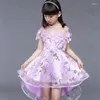 2023年夏の女の子のドレス韓国のガーゼプリンセスチルドレンdovetail