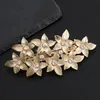 Vintage Flower Bride Hairclip Metal Rhinestone Leafs Hairpin Gold Silver Color Barrettes Bridal Headpieces Hair Accessories