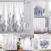 Rideaux de douche Rideau de douche lavande avec tissu imperméable violet plante florale salle de bain rideaux de baignoire pour salle de bain baignoire R231101