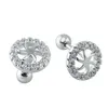 Stud Earrings Modern Trendy Round Six Pointed Flower Shaped Cartilage Piercing Jewelry Charms Stainless Steel Barbell Ear Studs