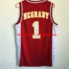 NCAA College Men Tracy McGrady Jersey 1 Basketball Wildcats Mountzion McGrady High School Maillots Rouge Respirant Livraison Gratuite