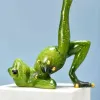 Joga frog statua żywica figurka biuro dekoracja domowego dekoracja