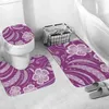 Toilet Seat Covers Polynesian Home Set Black And White Tribal Bathroom 3D Printd Pedestal Rug Lid Cover Bath Mat