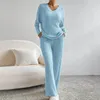 Vêtements de gymnastique pour femmes, mode décontractée, pantalon droit, ample, col en V, ensemble tricoté, veste courte formelle, Yoga, bavoir de neige, 2023