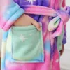 Pajamas Fall Winter Kids Hooded Bathrobe Toddler Boys Bath Robes Hoodie Towel Green Shower Towel Teenage Girls Flannel Pijamas Clothes 231031