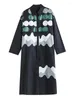 Robes décontractées Noir Vintage Polka Dot Imprimer Chemise pour femmes à manches longues Lâche Midi Robe Vêtements élégants Printemps Automne 2023