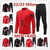 2023 AC Milans Soccer Tracksuit Chandal Futbol Men and Kids Survetement Foot Jerseys Kit 22 23 Trainers Football Jersey Tracksuits Training Jacket Set Set Set Set