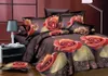 Conjuntos de cama Roupa de cama Atacado Red Rose Bedsheet Folha de edredão Set Housse de Couette Adulte King Comforter Double Bedclothes 231101