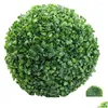 Decorative Flowers Wreaths Decorative Flowers Fake Ball Pendant Mall Decoration Green Grass Balls Party Supplies Simated Topiary Sim Dhpco