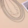 Chaînes Punk creux coeur Multi couches collier 2023 mode épaisse chaîne colliers pour femmes fête cadeau Bijoux déclaration Bijoux