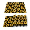 Table Runner Sunflowers Rustic Pattern Mat Kitchen Decoration Placemat Napkin For Wedding Dining Accessories 231031