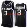 College Basketball Kansas State Wildcats Jersey 11 Keyontae Johnson 1 Markquis Nowell 35 NaeQwan Tomlin 13 Desi Sills 3 David NGuessan 5 Cam Carter NCAA