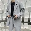 Herren Trainingsanzüge Herren Sets Solide Lässige Chic Mode Koreanischer Stil Ulzzang Chic Streetwear Männliche Oberbekleidung Einreiher Jung Täglich Einfach Lose W0322