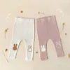 Byxor barn byxor fjäder bomull leggings för flickor baby söt rosa långa byxor mode barn flicka prinsessan legging 231031