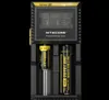 本物のnitecore d2 charger digicharger lcd displayバッテリーIMR 16340 18650 14500 26650 18350 Universal Li-ion Battery vs UM2 Q2のインテリジェント2デュアルスロットチャージ