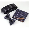 Bow Ties Floral Tie Set Bow Ties Navy Gravata Slim Jacquard Men slipsar Orange Florals Brand Ties With Pocket Squares Floral Tie Set 231031