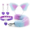Anal Toys Anal Sex Toys Tail Butt Plug Sexig Plush Cat Ear Band med Bells Necklace Set Massage Sex Toys For Women Par Cosplay 231101