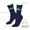 Chaussettes pour hommes drôles rayures bleu marine marine et ancre blanche femmes 2023 hommes sports