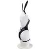 Ani Bunny Girl Leather Zipper Bodysuit Hairball Tail Anime Maid Uniform Women Backless Rabbit Jumpsuit Outfit Costume Cosplay cosplay