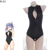 Ani Anime School Student Girl Bodysuit Swimsuit Series Costume Cosplay Women Sexy Black One-piece Swimwear Uniform Set cosplay