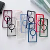 Candy Color Acrylic Magsafe Magnetic Wireless Charging Cases Transparent Shockproof Armor Cover With Box For iPhone 14 13 12 11 Pro Max Samsung S22 Plus S23 Ultra