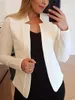 Ternos femininos sólidos divididos frontal aberta blazer elegante manga comprida tops elegantes para roupas de trabalho de escritório