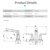Zlew łazienkowy krany vidric basen matowy czarny pokład zamontowany 3 otwory podwójny uchwyt i mikser zimnej wody stuknij 855308