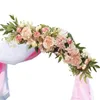 Dekorativa blommor Bröllopsbåge för ceremoni Flower Swag Wall Decor Ros Runner Garland Table Centerpieces Dörr