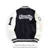 Robe de deux pièces Letterman L Embroid Patchwork Manches en cuir Stade Femmes Varsity Veste Unisexe Hommes Baseball Bomber Manteau Université Streetwear 231031