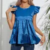 Kvinnor Bluses Design Chic Sexy V Neck Satin Sleeveless Top Casual Women's Vest Shirt 2x Womens Tops Simple 1x