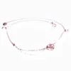 Bracelets de cheville russes en or violet 585, personnalisés, cœur, chaîne double couche, pieds plaqués en rose 14 carats