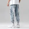 Jeans pour hommes Automne rue processus de lavage multi-poches hommes Jogger jean mode décontracté mâle crayon Style Denim jean Streetwear 231101