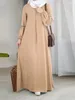 Roupas étnicas 2023 Ramadan Abayas para mulheres vestido de oração cor sólida robe femme muçulmano em torno do pescoço Médio Oriente Arábia Turquia