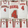 UNLV Rebels College 4 Larry Johnson Jerseys Basketball University White Team Color Embroidery och sömda andningsbar ren bomull för sportfans Skjorta NCAA