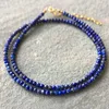 Anhänger 2023 Natürliche Lapis Lazuli Einfache Choker Halsketten Modische Frauen Perlen Kragen Halskette Designer Schmuck Bijoux