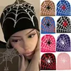 Bérets 2023 Casquette Hip Hop Pour Hommes Femmes Streetwear Punk Hiver Chapeau Tricoté Unisexe Toile D'araignée Jacquard Tissage Chaud Bonnets Skullies