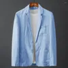 Men's Suits 2023 Solid Color Cotton Linen Blazer Spring And Summer Youth Slim Casual Business Thin Breathable