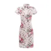 Sukienki swobodne Summer Short Cheongsam w chiński styl Slim Vintage Vestido Qipao 230331