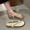 Sandalen 2023 Designer Merk Dames Touw Gevlochten Ketting Leer Snoep Kleur Zomer Schoenen Enkelbandjes