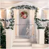 Flores decorativas grinaldas decorativas flores grinalda de natal com caminhão vermelho criativo porta dianteira grande arco decorações sazonais para fogo dhmpu