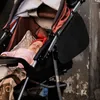 Peças para carrinho de bebê, 4 peças, portátil, estilingue lateral, carrinho de bebê, sacos de malha pendurados, rede de armazenamento à prova d'água