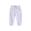 Broek 2023-06-12 Lioraitiin 0-3Years Peuter Jongens Meisjes Harembroek Casual Elastische Taille Voorzak Lange Bloeiers Baby Joggingbroek