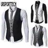 Herenvesten nep tweedelige blazer mannen met één borste casual v-neck persoonlijkheid Slim fit jas zakelijke jas 230331